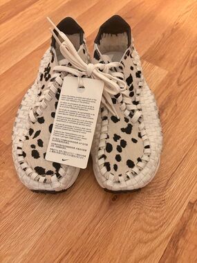 Cow Print Woven Slip-On Sneakers - Black & White